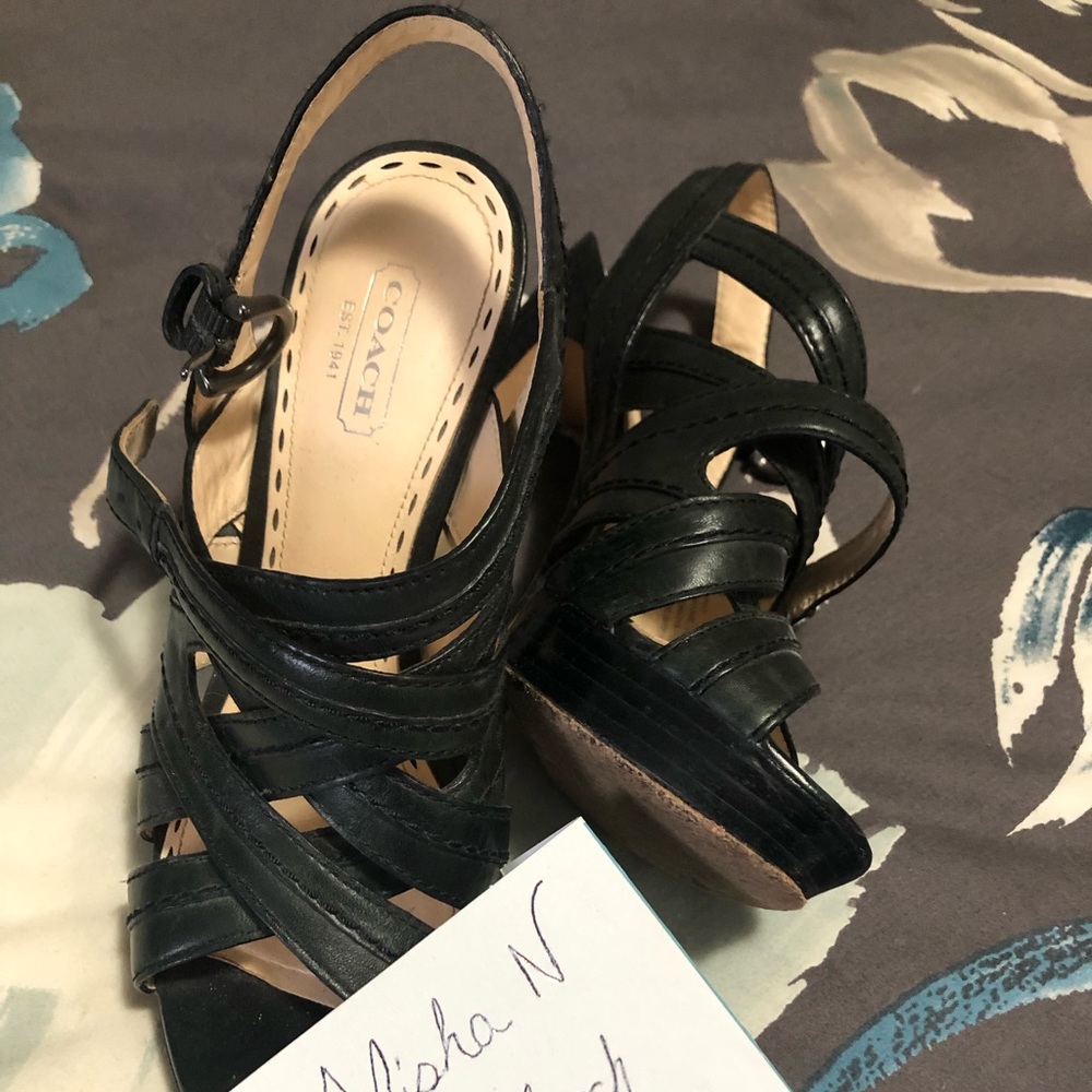 Coach high heeled sandals with platform